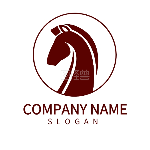 红色圆形马类马头公司企业俱乐部logo