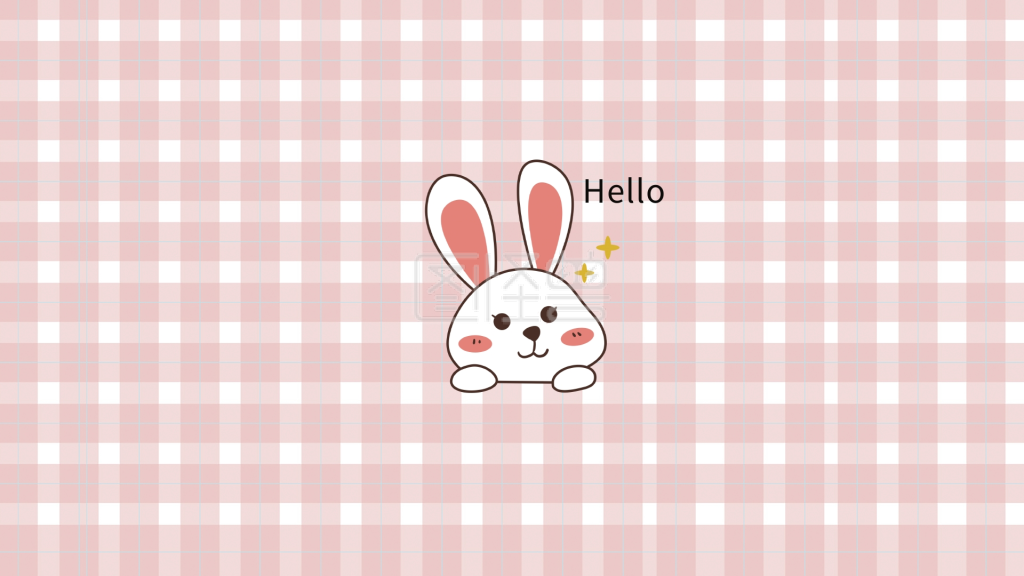 兔子兔子粉红简约电脑桌面