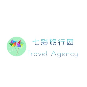 旅游旅行团logo设计七彩旅行团