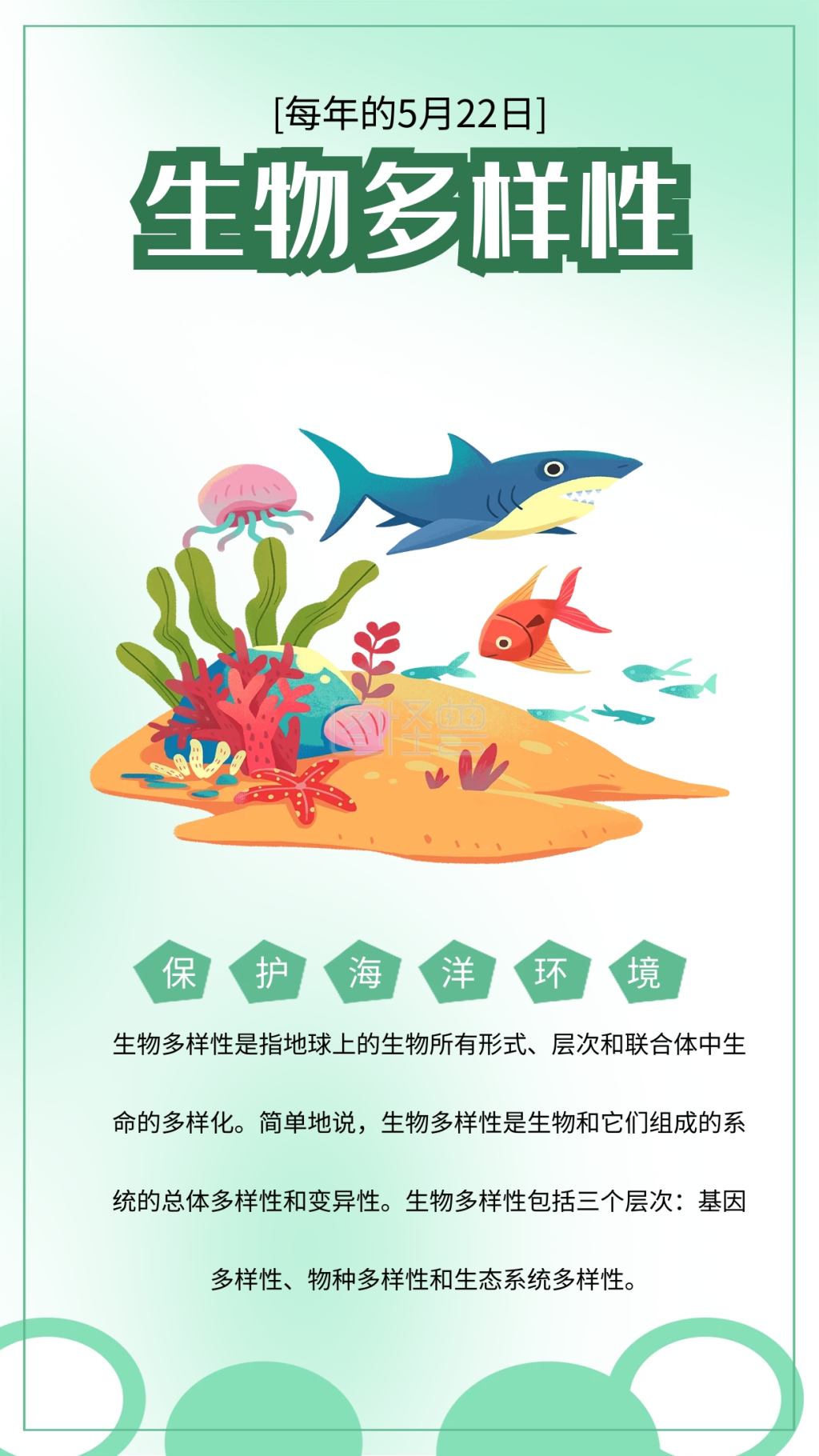 国际生物多样性日海底生物保护海洋生物环境