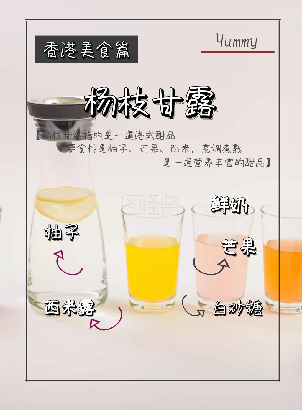 港式甜品杨枝甘露海报