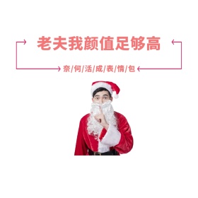 颜值高圣诞老人圣诞节白简约表情包