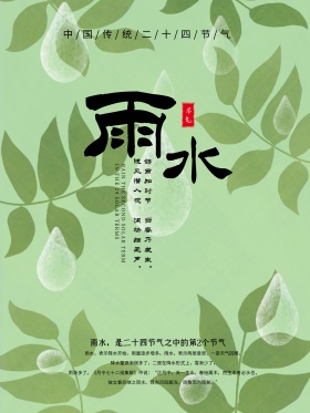 传统24节气雨水传统节日海报