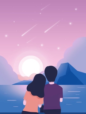 唯美情人节214玫瑰花表白节日促销海报