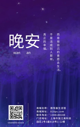 晚安问候星空夜晚简约海报