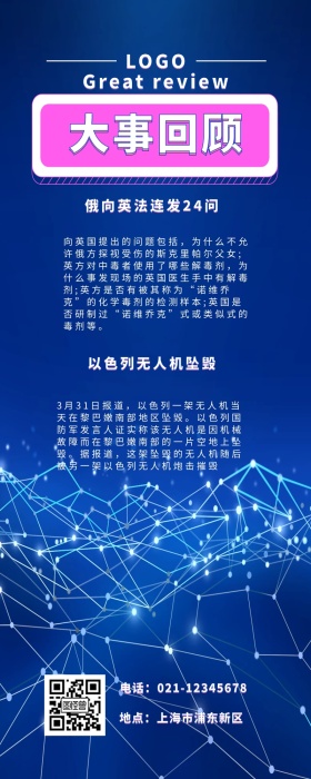大事回顾新闻黑色大气营销长图