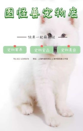 图怪兽宠物店活动推广海报
