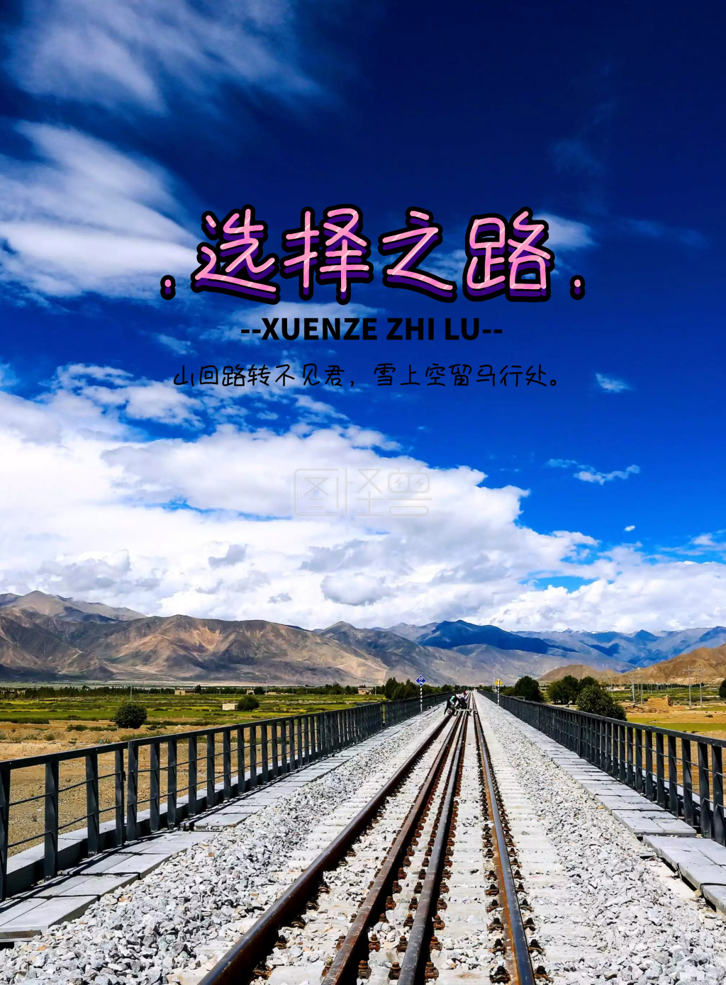 公众号封面 选择之路简约励志印刷海报