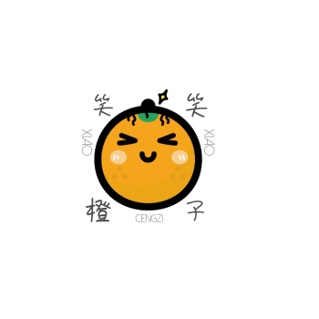 卡通笑笑橙子logo设计