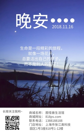 晚安唯美励志日签图