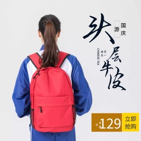灰色简洁大气优惠券双肩包电商淘宝直通车