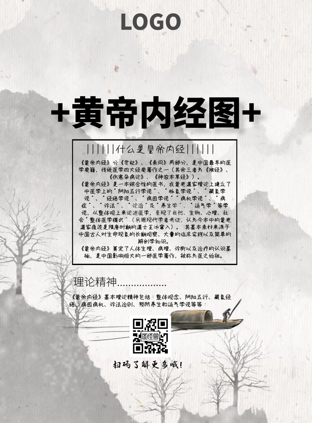 黄帝内经图中国风宣传印刷海报