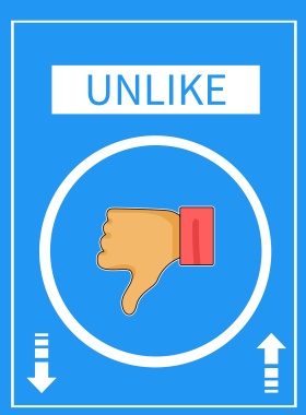 向下手势标识牌海报简约