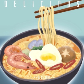 创意美食蓝色公众号配图