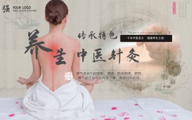 中国风养生针灸中医文化海报设计