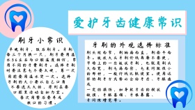 刷牙常识蓝色卡通手抄报