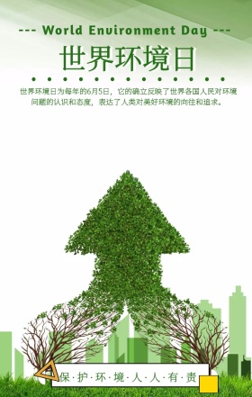 公益宣传世界环境日手机海报