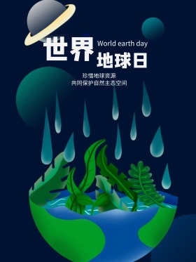 世界地球日之珍惜自然资源保护环境