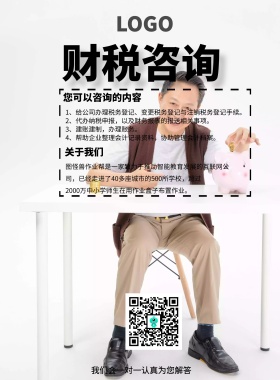 财税咨询企业宣传简约金融大气宣传单