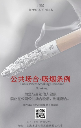 公共场合吸烟条例手机海报