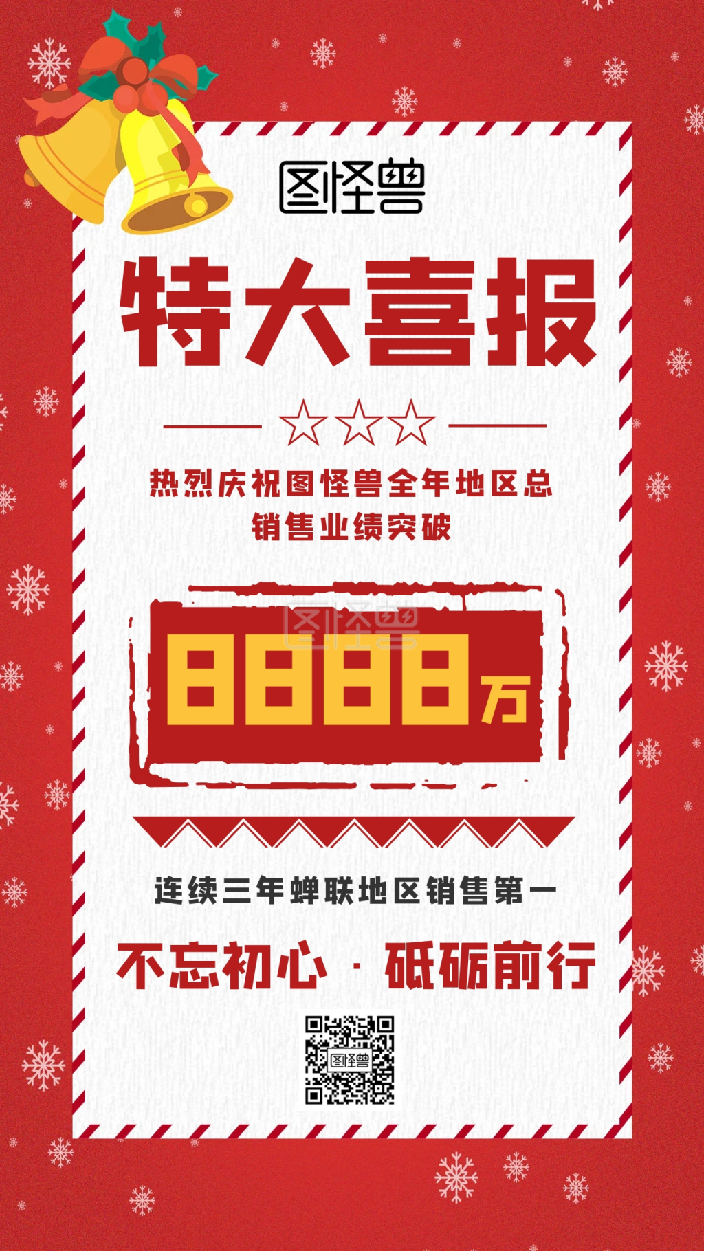企业年度销售战报捷报红色手机海报