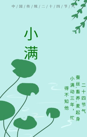 中国传统节气小满谷田海报