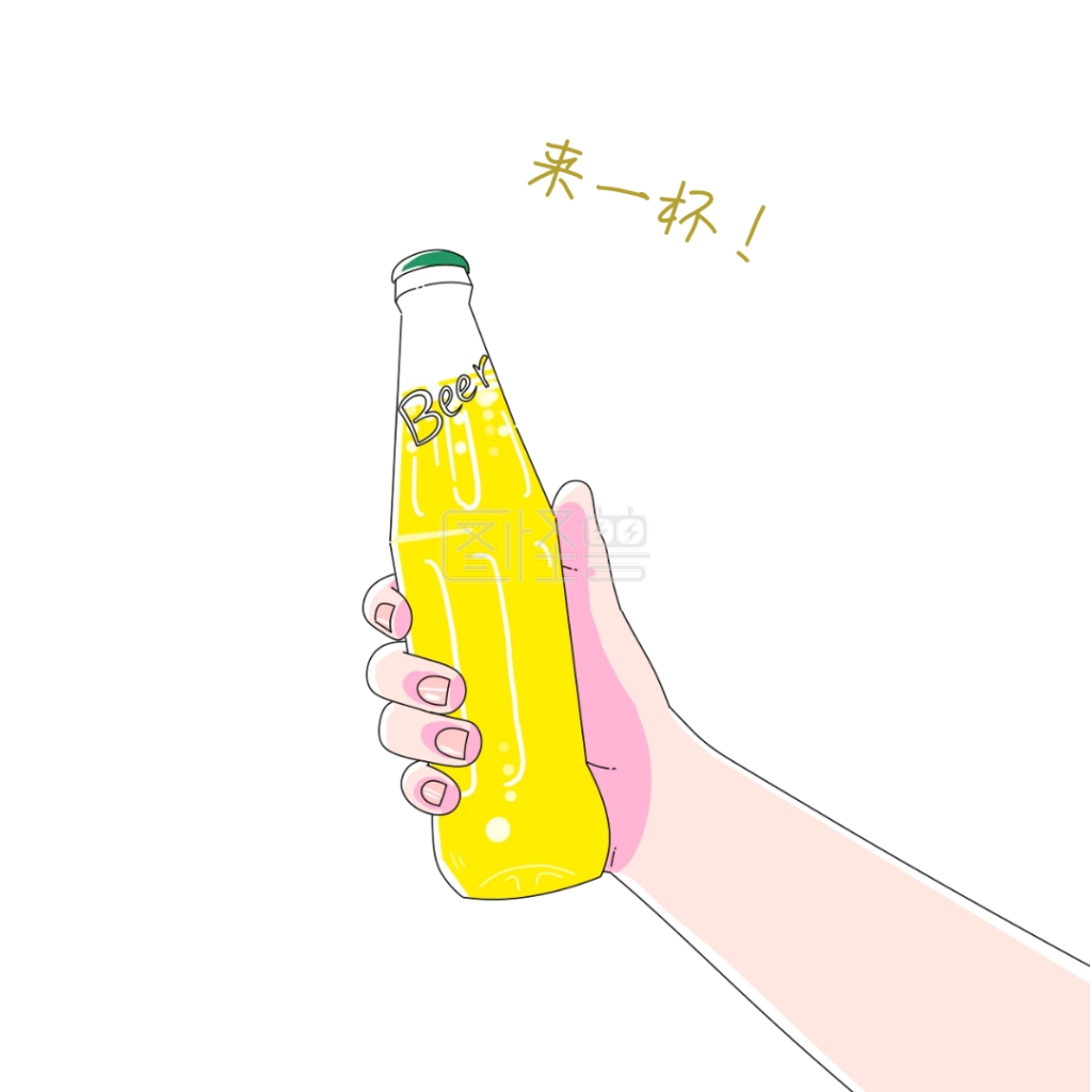 小猪来一杯肉色简约表情包