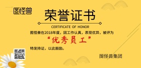 优秀员工荣誉证书横版海报