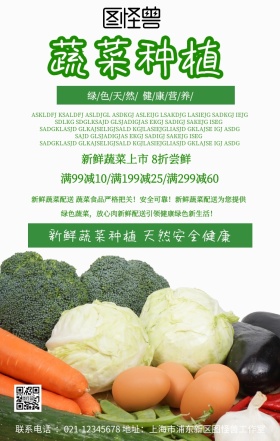 种植蔬菜宣传单活动宣传海报简约