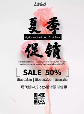 现代新中式图片简约logo促销印刷海报