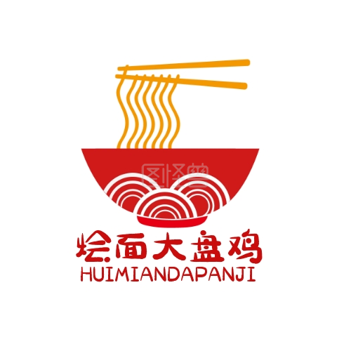 烩面大盘鸡logo美食通用大气