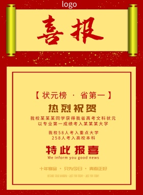 喜报海报