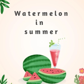 绿色卡通夏日西瓜公众号配图