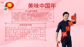  新春美味中国年红色白色简约手抄报
