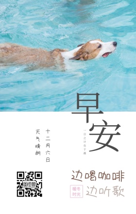 简约宠物早安温暖日签