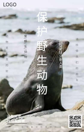 保护野生动物公益宣传海报