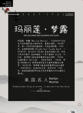 名人画册黑色大气简约印刷海报