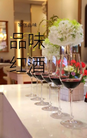 优雅黑色红色丝带红酒宣传海报