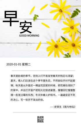 简约文艺小清新早安问候文艺语录心情日签