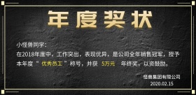 年度奖状横版海报