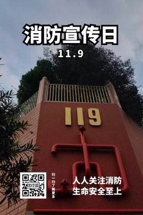 消防宣传日安全至上时尚简约公众号配图