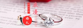 蓝色浪漫婚礼婚博会淘宝海报banner电商