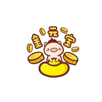 金元宝logo猪抱金元宝手绘头像