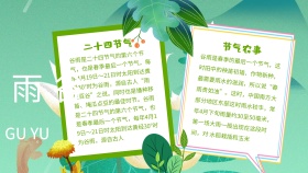 绿色清新二十四节气谷雨手抄报