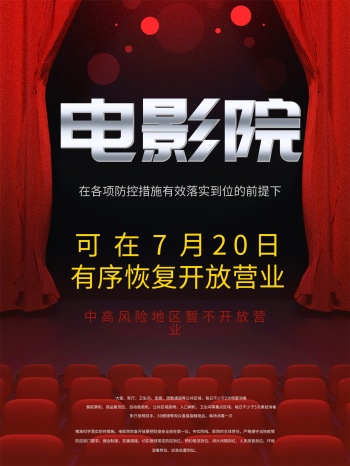 电影院恢复营业宣传海报