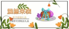 震撼来袭 新手超值礼品 注册即可领取此礼品 新手礼品新手礼包公众号封面
