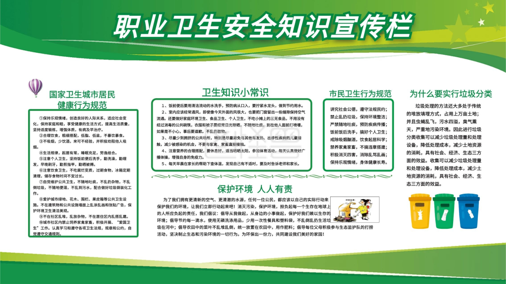 职业卫生公益宣传栏