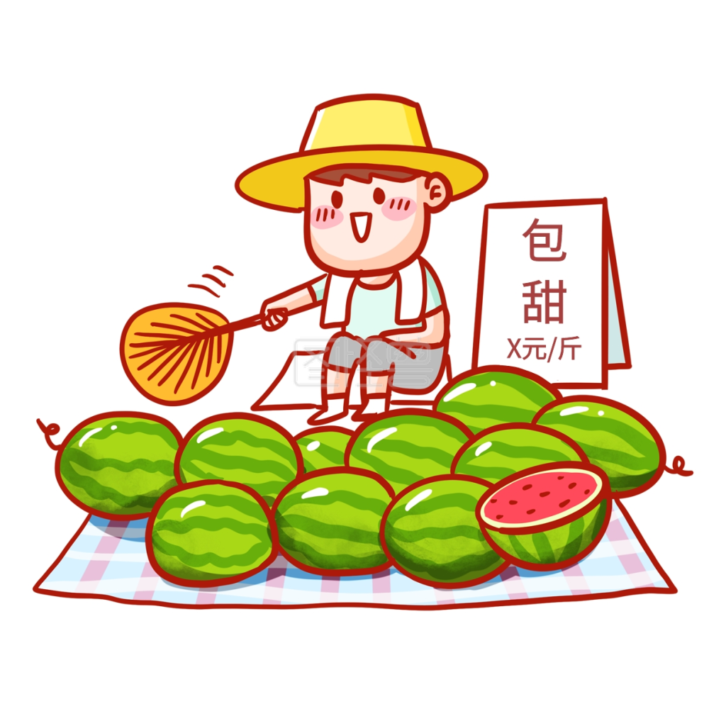 夏季摆地摊卖西瓜