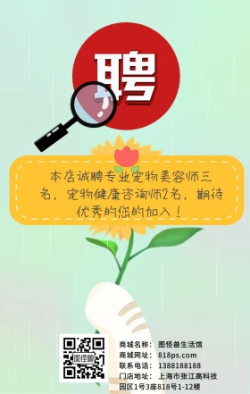 宠物美容院招聘广告