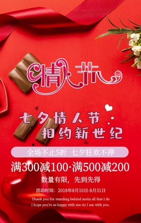 蓝色唯美梦幻牛郎织女七夕促销手机海报